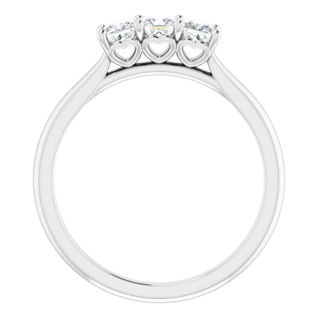 0.54 ct. Princess Cut Diamond 3 Stone Wedding Band-VIRABYANI